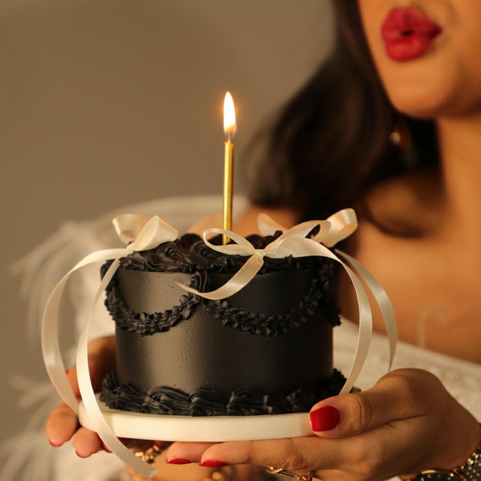 Edible Glitter Blow Cake with Ribbons - DIY