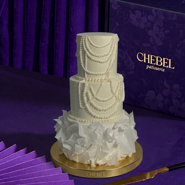Pearl Drape Three Tier Cake