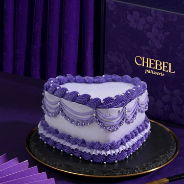 Purple Vintage Heart Cake